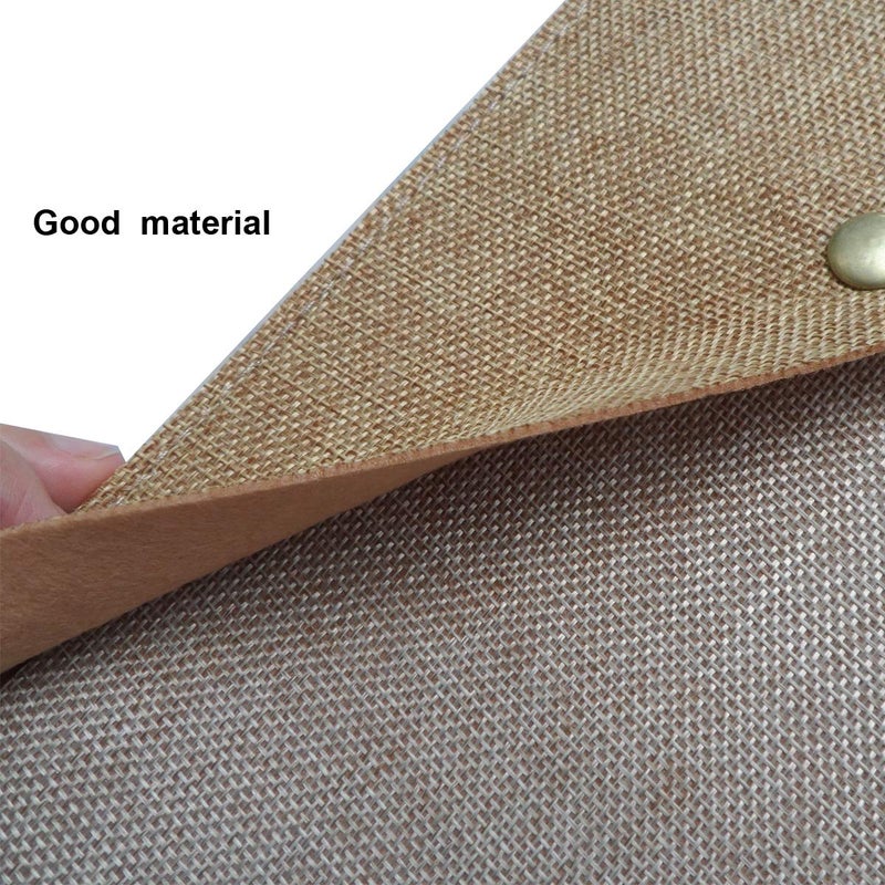 enyuwlcm Durable A4 File Folder Document Holder Portfolio Envelope Felt Folder Case with Snap Closure Set of 2 Beige and Brown - Image 5